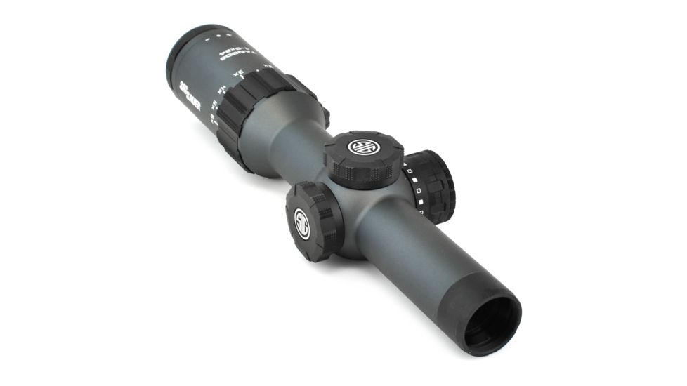 SIG SAUER Tango6 Rifle Scope, 1-6X24mm, 30mm, SFP, MRAD Milling Illuminated Reticle, Graphite, SOT61017