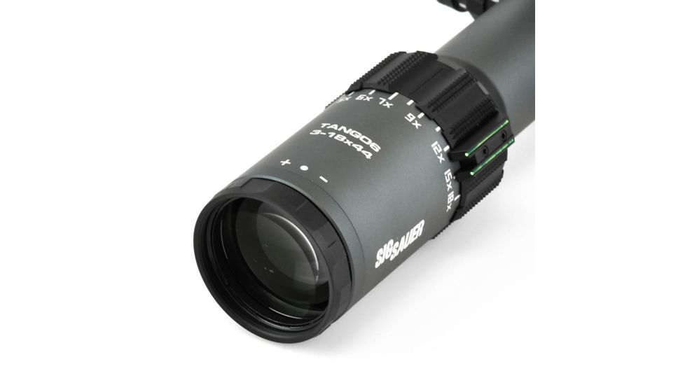 SIG SAUER Tango6 Rifle Scope, 3-18X44mm, 34mm, FFP, DEV-L MOA Illuminated Reticle, Levelplex, Side Focus, Graphite, SOT63013