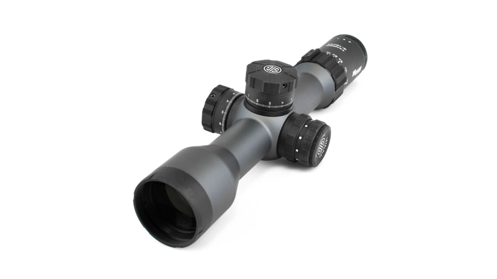 SIG SAUER Tango6 Rifle Scope, 3-18X44mm, 34mm, FFP, MRAD Milling Illuminated Reticle, Levelplex, Side Focus, Graphite, SOT63012