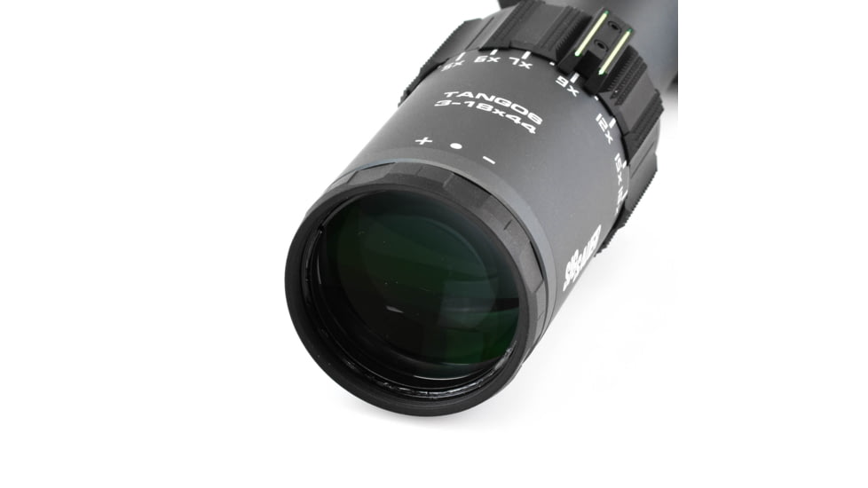 SIG SAUER Tango6 Rifle Scope, 3-18X44mm, 34mm, FFP, MRAD Milling Illuminated Reticle, Levelplex, Side Focus, Graphite, SOT63012