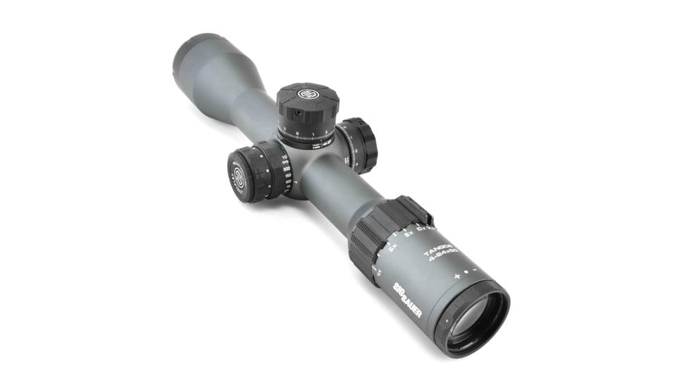 SIG SAUER Tango6 Rifle Scope, 4-24X50mm, 34mm, FFP, DEV-L MRAD Illuminated Reticle, Levelplex, Side Focus, Graphite, SOT64014