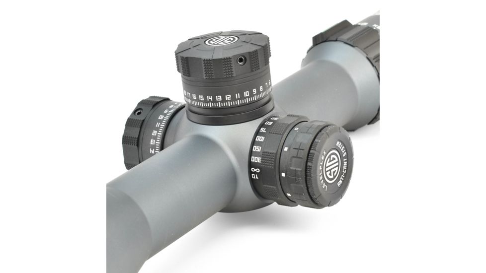 SIG SAUER Tango6 Rifle Scope, 4-24X50mm, 34mm, FFP, MOA Milling Illuminated Reticle , Levelplex, Side Focus, Graphite, SOT64011