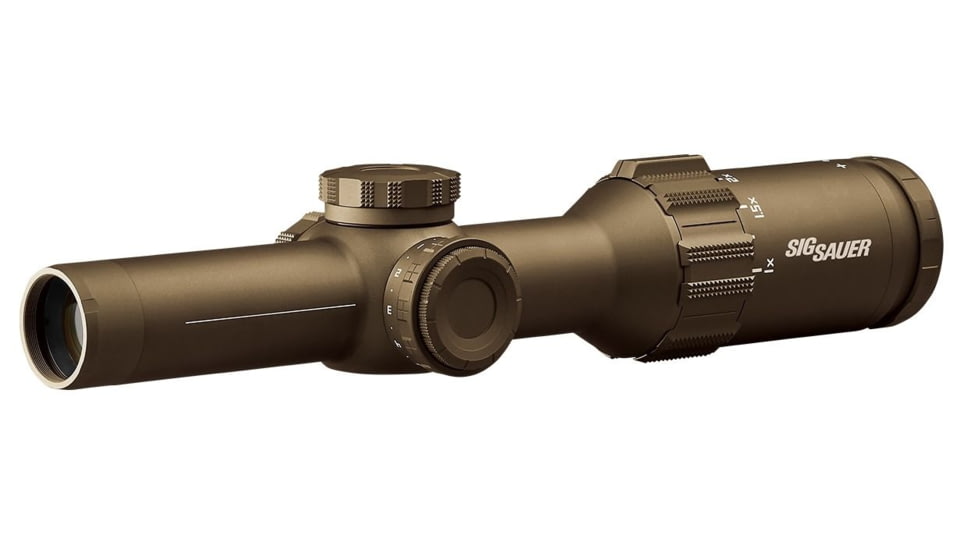 SIG SAUER Tango6T 1-6X24 Rifle Scope, 30mm Tube, Second Focal Plane, FL-6 Illumination Reticle, 0.2 MRAD, Capped Turret w/ 1.535 ALPHA 4, FDE, SOT61SVPS