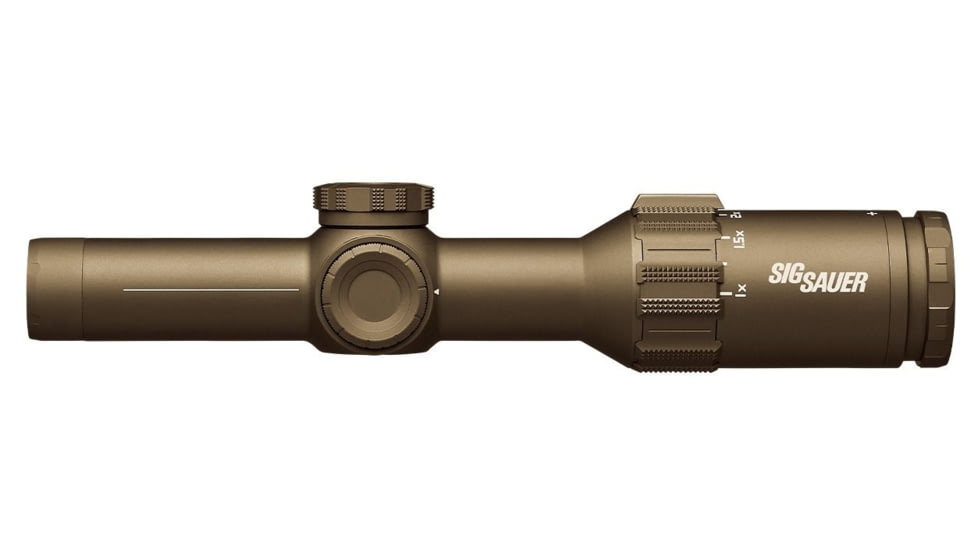 SIG SAUER Tango6T 1-6X24 Rifle Scope, 30mm Tube, Second Focal Plane, FL-6 Illumination Reticle, 0.2 MRAD, Capped Turret w/ 1.535 ALPHA 4, FDE, SOT61SVPS
