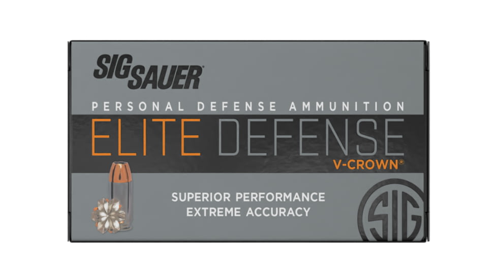 SIG SAUER V-Crown .380 ACP 90 Grain Jacketed Hollow Point Brass Cased Centerfire Pistol Ammo, 500 Round