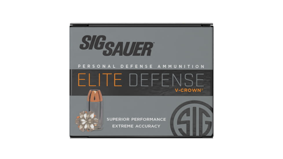 SIG SAUER V-Crown .45 ACP 230 Grain Jacketed Hollow Point Brass Cased Centerfire Pistol Ammo, 200 Round