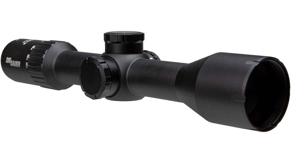 SIG SAUER Whiskey6 Rifle Scope, 3-18x44mm, 30mm Tube, Second Focal Plane, MOA Milling Hunter Reticle, Capped Turret, Black, SOW63111