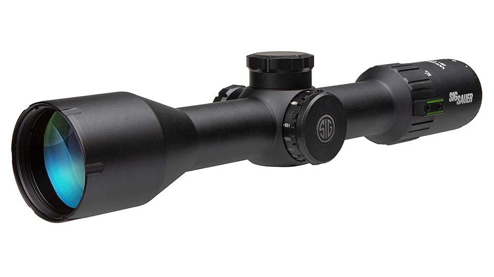 SIG SAUER Whiskey6 Rifle Scope, 3-18x44mm, 30mm Tube, Second Focal Plane, MOA Milling Hunter Reticle, Capped Turret, Black, SOW63111
