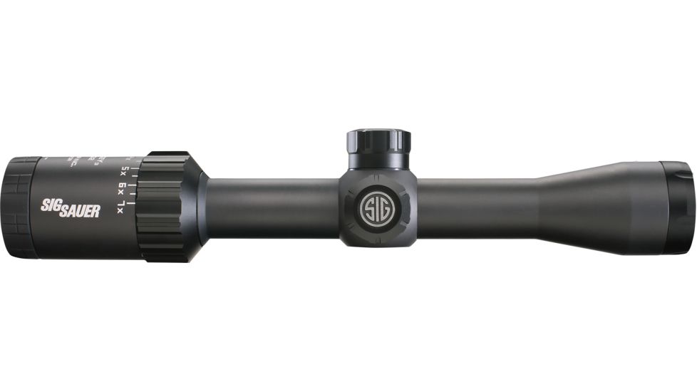SIG SAUER Whiskey3 2-7x32mm 1in Tube Hunting Rifle Scope w/HellFire CirclePlex Reticle, Illum, Graphite SOW32004