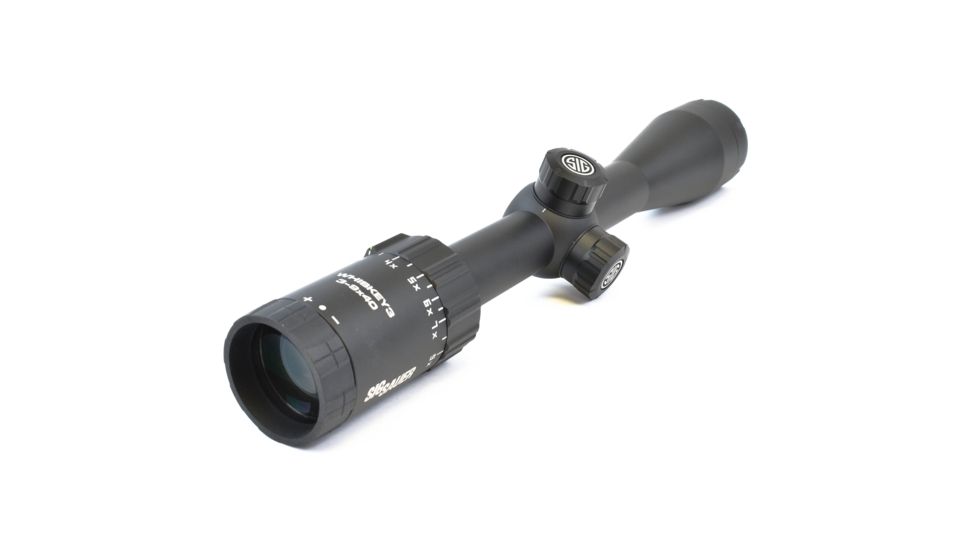 SIG SAUER Whiskey3 3-9x40mm Rifle Scope w/Standard Quadplex Non-Illuminated Reticle, Black, SOW33005
