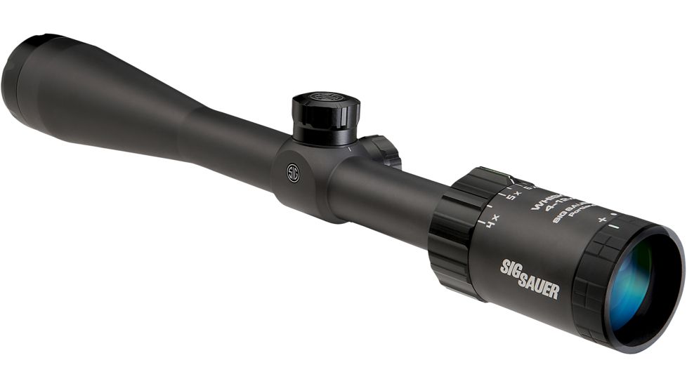 SIG SAUER Whiskey3 4-12x40mm 1in Tube Hunting Rifle Scope w/HellFire QuadPlex Reticle, Illum, Graphite SOW34005