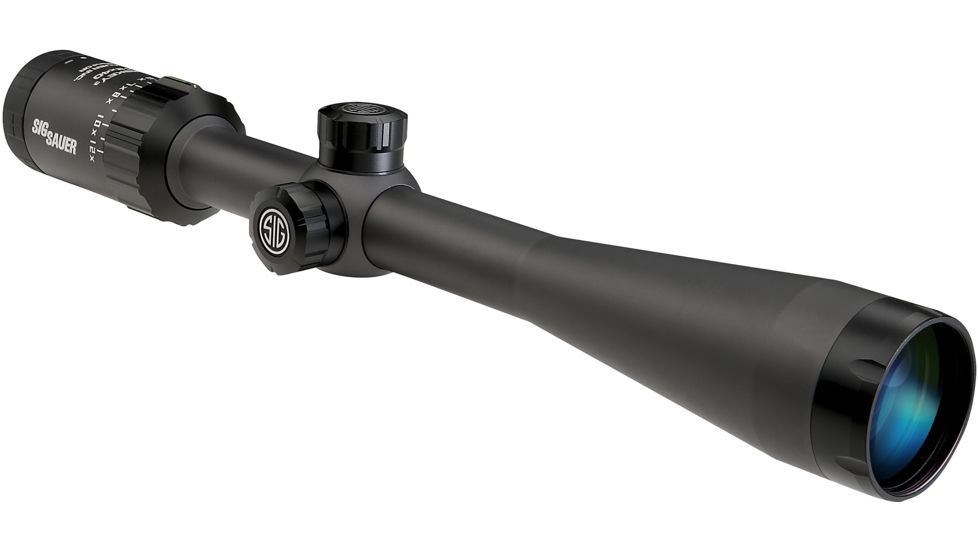 SIG SAUER Whiskey3 4-12x40mm 1in Tube Hunting Rifle Scope w/HellFire QuadPlex Reticle, Illum, Graphite SOW34005