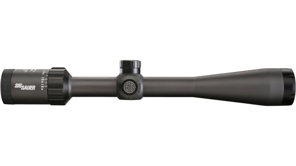 SIG SAUER Whiskey3 4-12x40mm 1in Tube Hunting Rifle Scope w/HellFire QuadPlex Reticle, Illum, Graphite SOW34005