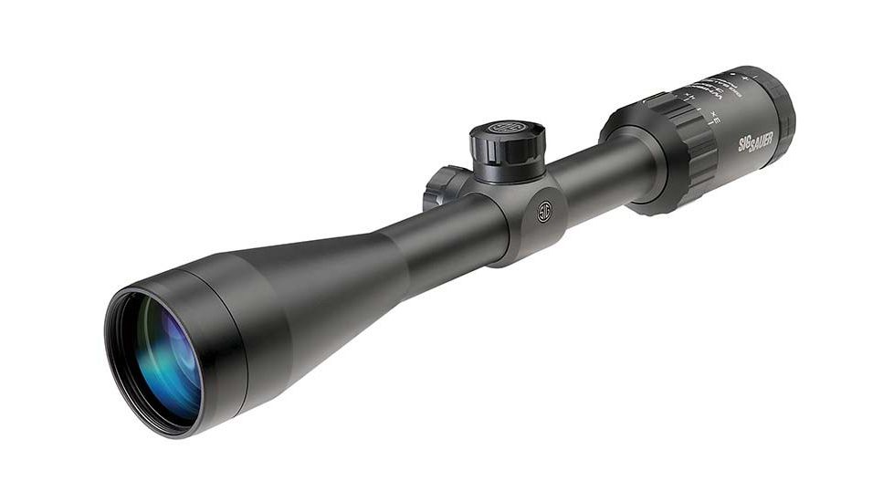SIG SAUER Whiskey3 Rifle Scope, 4-12X40mm, 1 In, Sfp, Hellfire Triplex Illum Reticle, 0.25 Moa adj, Black, SOW34106