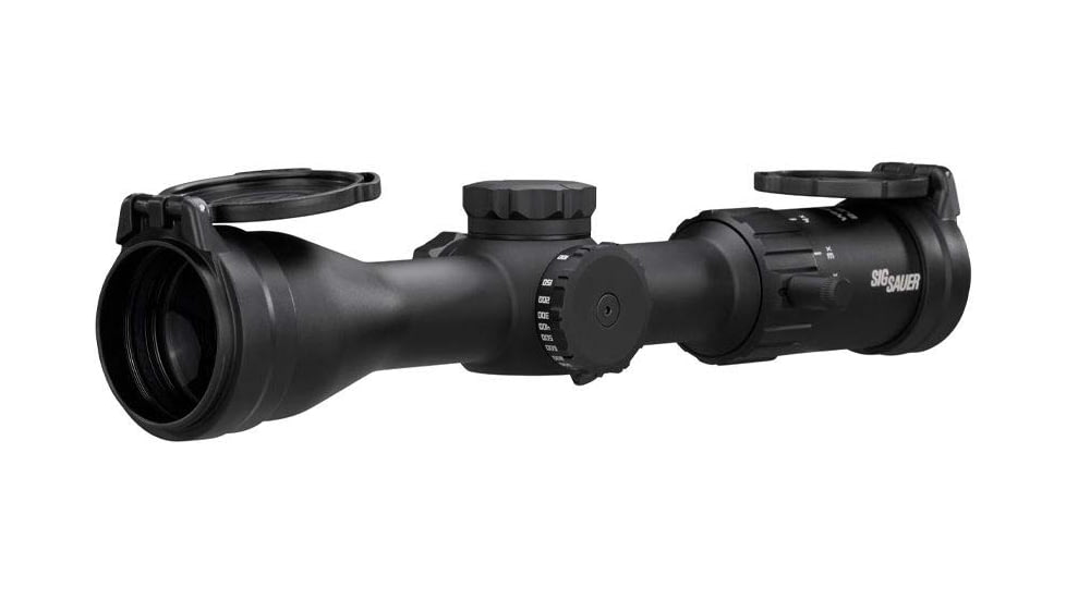 SIG SAUER Whiskey4 2.5-10x42mm Rifle Scope, 30mm Tube, Second Focal Plane, Quadplex Reticle, Black, SOW42003