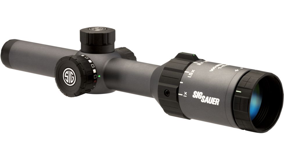 SIG SAUER Whiskey5 1-5x20 1in Tube Hunting Rifle Scope w/CirclePlex Illuminated Fiber Dot Reticle, Graphite SOW51002