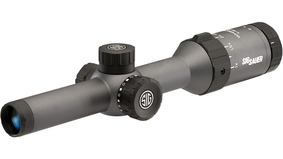 SIG SAUER Whiskey5 1-5x20 1in Tube Hunting Rifle Scope w/CirclePlex Illuminated Fiber Dot Reticle, Graphite SOW51002