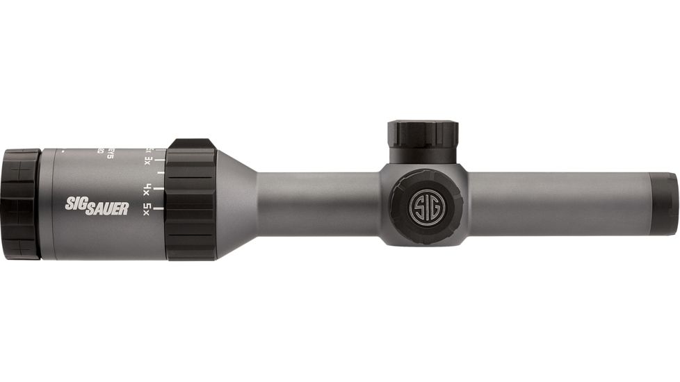 SIG SAUER Whiskey5 1-5x20 1in Tube Hunting Rifle Scope w/CirclePlex Illuminated Fiber Dot Reticle, Graphite SOW51002