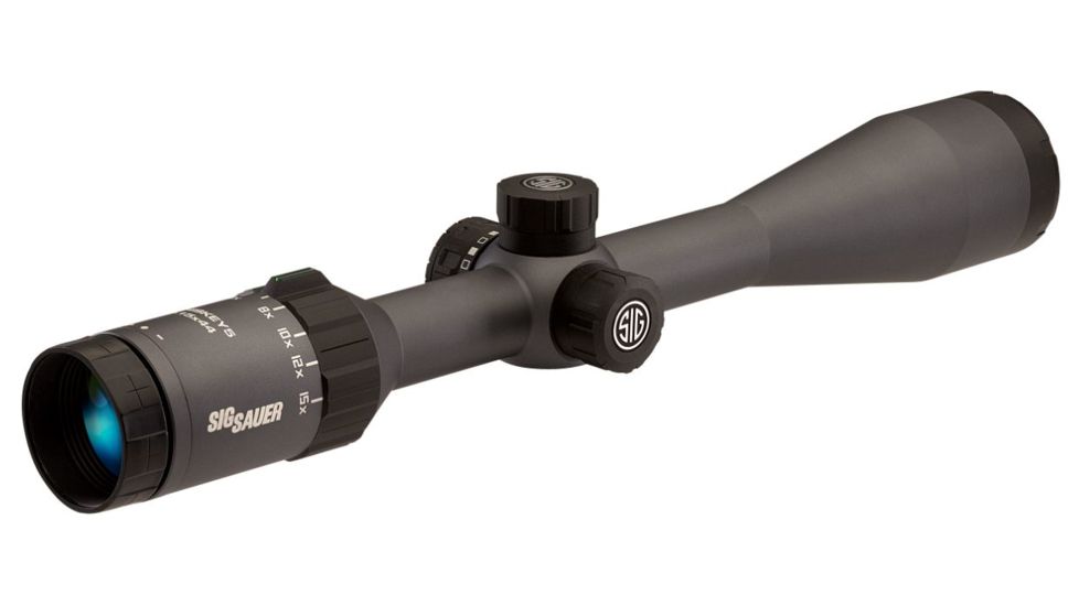 SIG SAUER Whiskey5 3-15x44 1in Tube Hunting Rifle Scope w/Standard Duplex Reticle, Graphite SOW53005