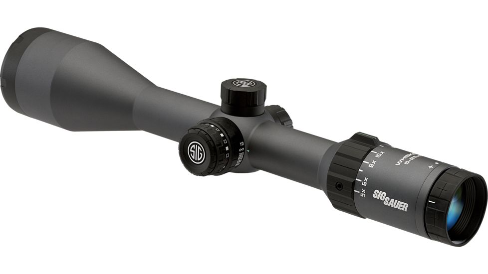 SIG SAUER Whiskey5 5-25x52 30mm Tube Hunting Rifle Scope w/Illuminated Fiber Dot Reticle, 1.0 cm Adjustments, Graphite SOW55002