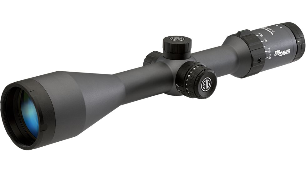 SIG SAUER Whiskey5 5-25x52 30mm Tube Hunting Rifle Scope w/Illuminated Fiber Dot Reticle, 1.0 cm Adjustments, Graphite SOW55002