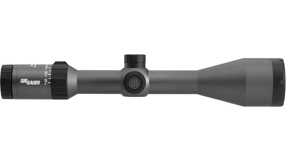 SIG SAUER Whiskey5 5-25x52 30mm Tube Hunting Rifle Scope w/Illuminated Fiber Dot Reticle, 1.0 cm Adjustments, Graphite SOW55002