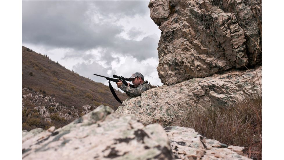 SIG SAUER Whiskey5 3-15x52 30mm Tube Hunting Rifle Scope w/Illuminated Fiber Dot Reticle, 1.0 cm Adjustments, Graphite SOW53004