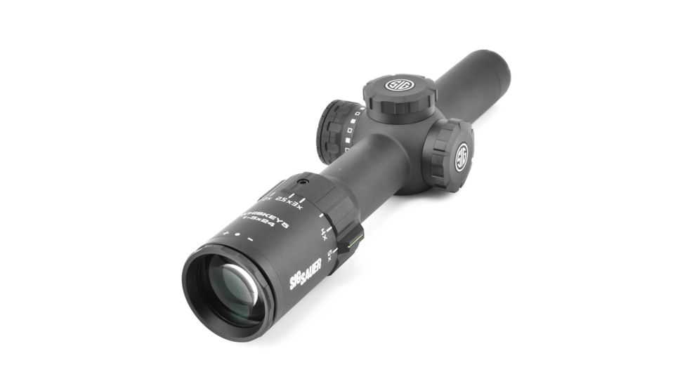 SIG SAUER Whiskey5 Rifle Scope, 1-5X20mm, 30mm, Sfp, Hellfire Quadplex Illum Reticle, Black, SOW51011