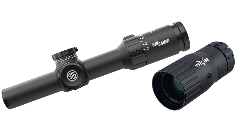 SIG SAUER Whiskey5 Rifle Scope, 1-5X24mm, 30mm, Sfp, Hellfire Quadplex Illum Reticle, Black, SOW51011 with Trybe Optics Enhancer