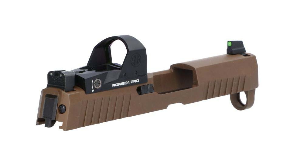 SIG SAUER XSeries Slide Assembly, 9 mm, w/ Romeo1PRO, 6MOA, 3.6in, Coyote Tan, 8900276