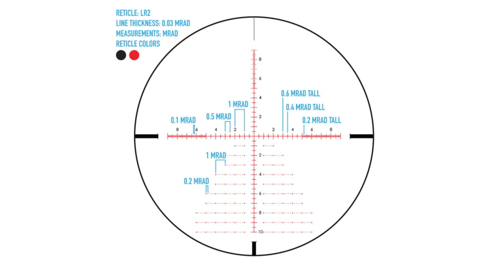 SightMark 5-30x56mm Presidio LR2 Riflescope, 30mm, First Focal Plane, Red Illuminated Reticle, Black, SM13142LR2