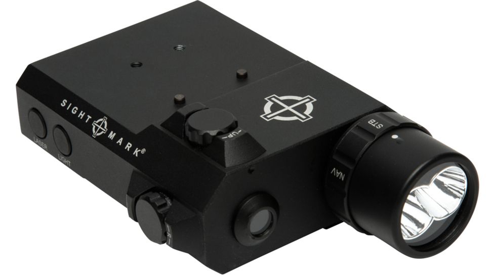 SightMark LoPro Laser/Light/IR Combo, 300 Lumens, Picatinny Rail Mount, Black, Green Laser, 5mW 520nM Wavelength, SM25013