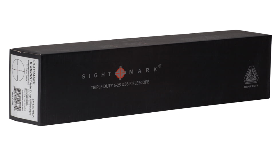 Sightmark Triple Duty 6-25x56 Waterproof 35mm Rifle Scope, Matte Black, Mil-Dot Dot Reticle - SM13019MDD