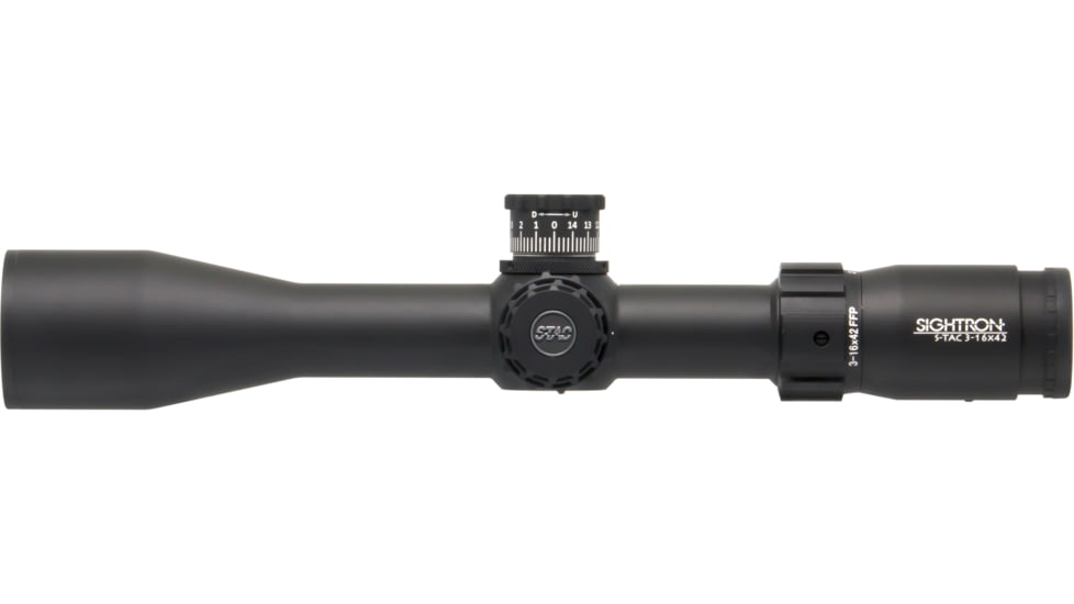 Sightron S-TAC Rifle Scope, 3-16x42mm, 30mm Tube, First Focal Plane, MOA5 IR Reticle, Black, Medium, 26020