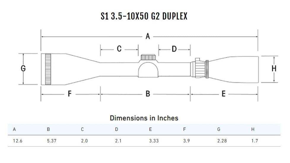 Sightron S1 Series 3.5-10x50mm G2 Riflescope, 1in Tube, Second Focal Plane, Duplex, Matte, Black, 32004