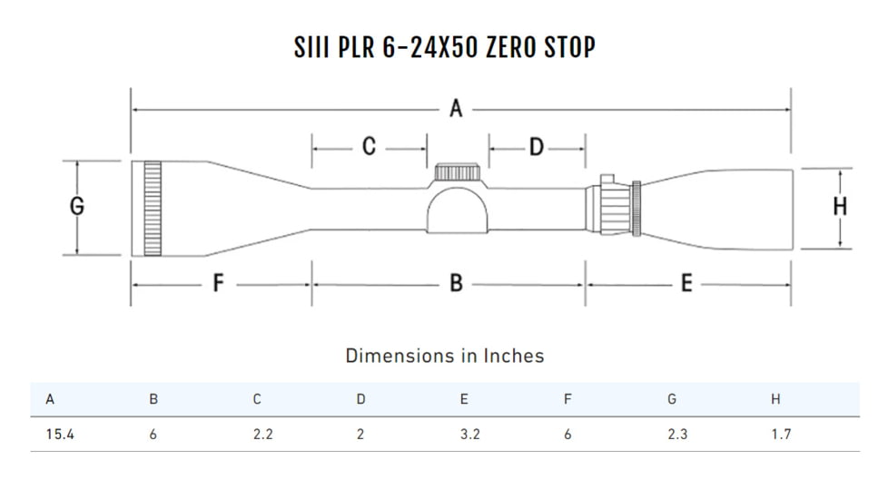 Sightron SIII PLR Rifle Scope, 6-24x50mm, 30mm Tube, SFP, Mil-Hash Reticle, Satin, Black, 28008