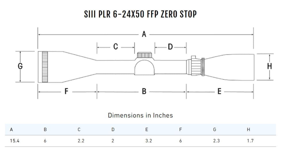Sightron SIII Series Precision Long Range 6-24x50mm 1.18in Tube First Focal Plane Zero Stop Riflescope, IRMH, Satin, Black, 28001