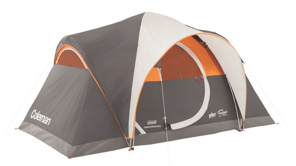 Coleman Signature Yarborough Pass 6-Person Fast Pitch Dome Tent W/ Rainfly, Gray / Orange, 12 x 7 ft 2000018247