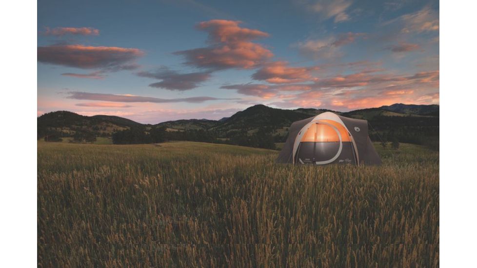 Coleman Signature Yarborough Pass 6-Person Fast Pitch Dome Tent W/ Rainfly, Gray / Orange, 12 x 7 ft 2000018247