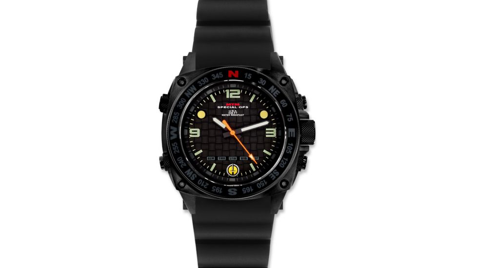 Silencer 44.5mm Black Steel Case, Black Rubber I Band