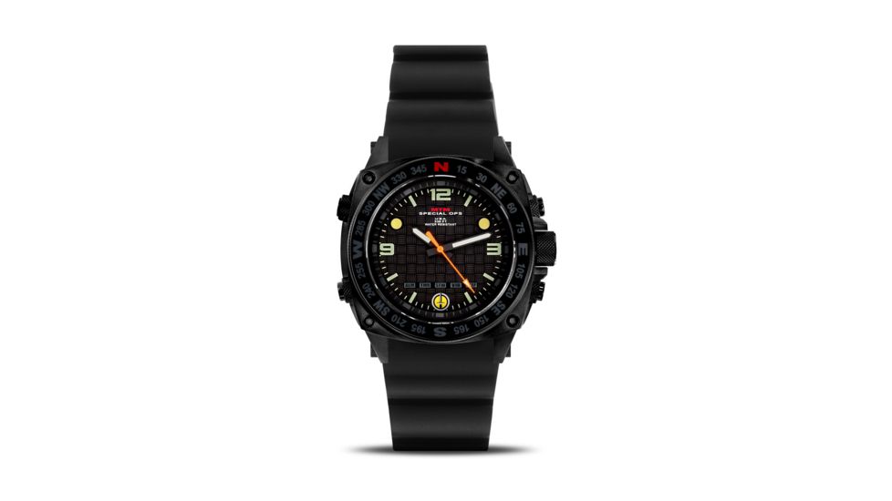 Silencer 44.5mm Black Steel Case, Black Rubber I Band