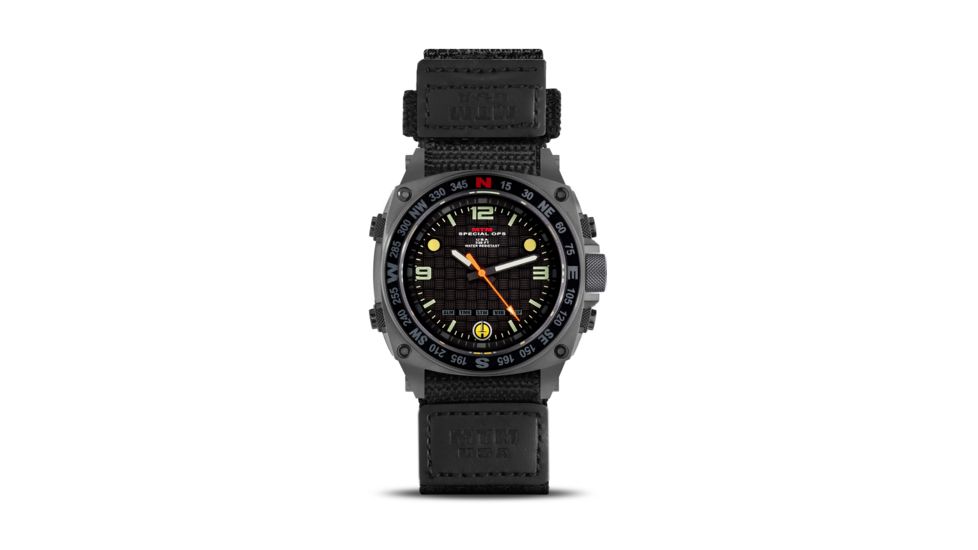 Silencer 44.5mm Grey Steel Case, Ballistic Velcro I Band