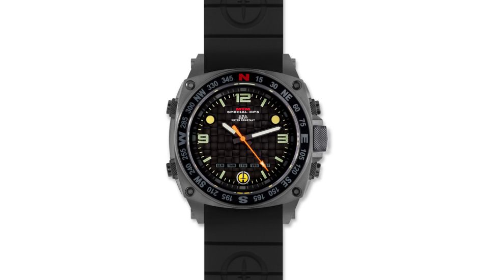 Silencer 44.5mm Grey Steel Case, Black Rubber II Band