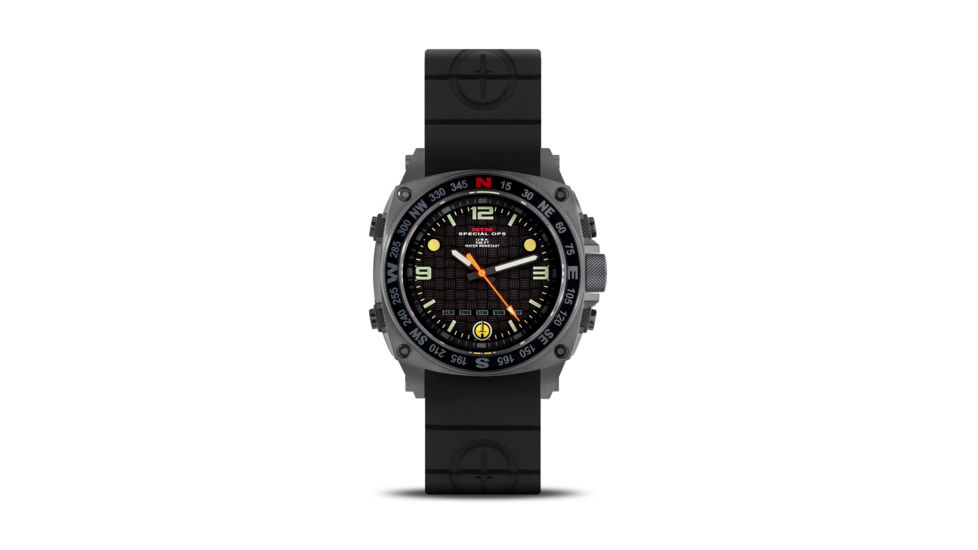 Silencer 44.5mm Grey Steel Case, Black Rubber II Band