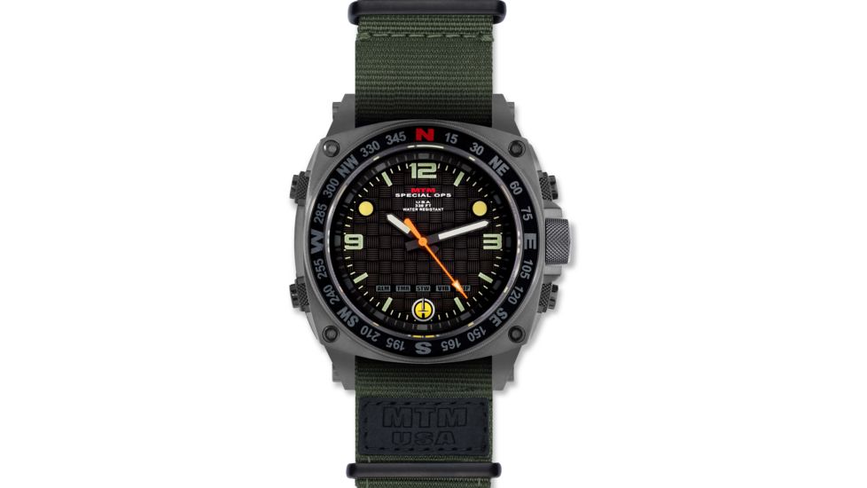 Silencer 44.5mm Grey Steel Case, Nylon Green Band