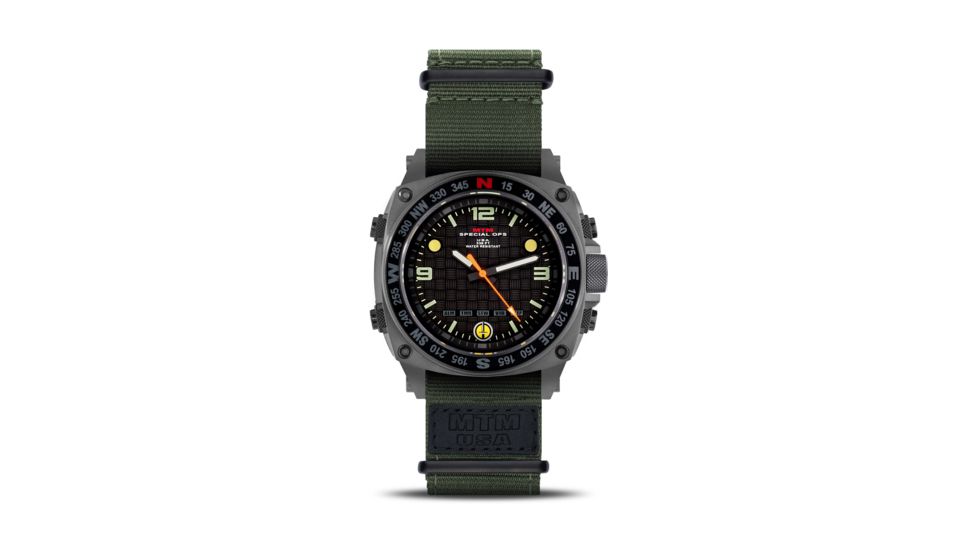 Silencer 44.5mm Grey Steel Case, Nylon Green Band