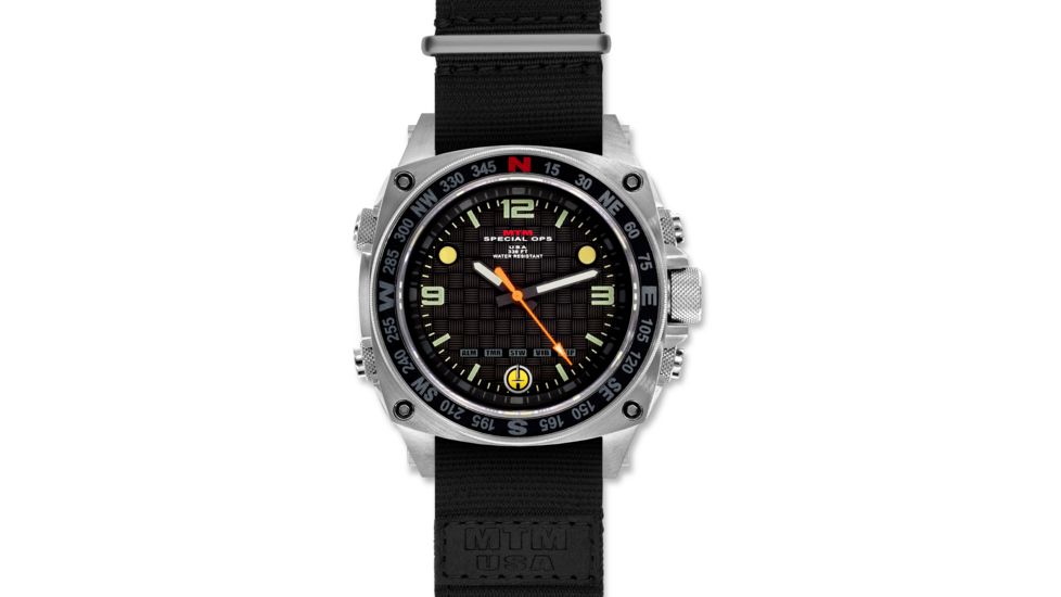 Silencer 44.5mm Silver Steel Case, Nylon Black Band