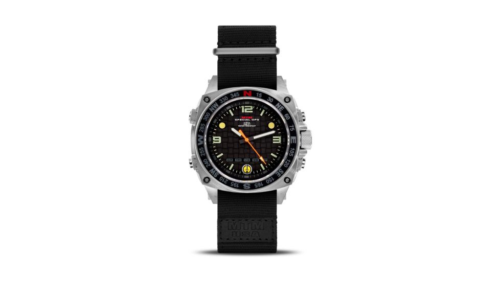 Silencer 44.5mm Silver Steel Case, Nylon Black Band
