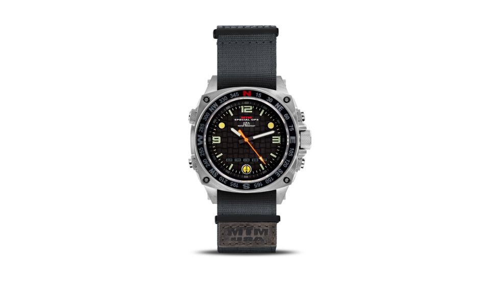 Silencer 44.5mm Silver Steel Case, Nylon Grey Band