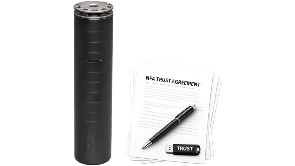 SilencerCo Scythe STM DT .300 Remington Ultra Magnum Suppressor, 1.73x6.9in, Black, w/ NFA Trust Registration, 100000231887-KIT1